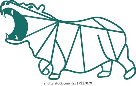 Hippopotamus, geometric design. Geometric vector Hippopotamus