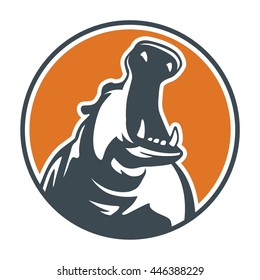 Hippopotamus head circle