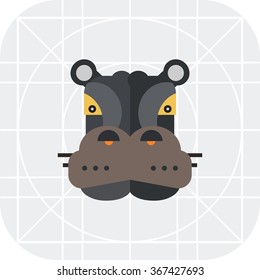 Hippopotamus head icon