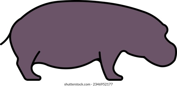 hippopotamus hippo animal mammal zoo Outline
