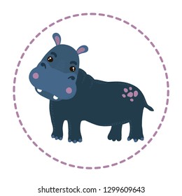 Hippopotamus hippo cute colorful vector zoo animal character