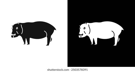 hippopotamus or hippo icon line art vector