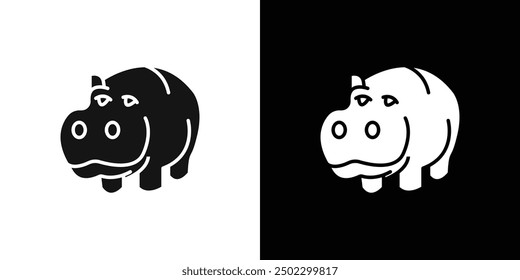 hippopotamus or hippo icon logo set vector