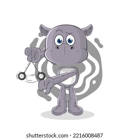 the hippopotamus hypnotizing cartoon. cartoon mascot vector