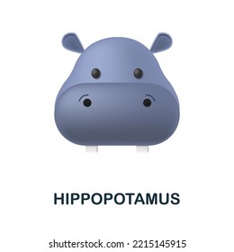 Hippopotamus icon. 3d illustration from animal head collection. Creative Hippopotamus 3d icon for web design, templates, infographics and more