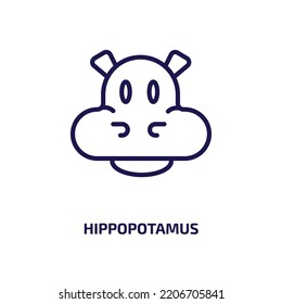 hippopotamus icon from animals collection. Thin linear hippopotamus, zoo, wild outline icon isolated on white background. Line vector hippopotamus sign, symbol for web and mobile