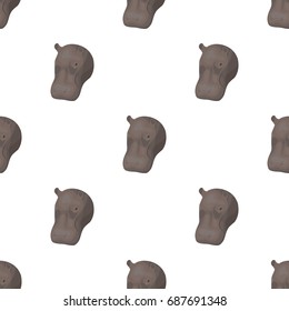 Hippopotamus icon in cartoon style isolated on white background. Realistic animals symbol stock vector illustration.