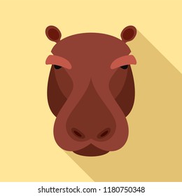 Hippopotamus icon. Flat illustration of hippopotamus vector icon for web design