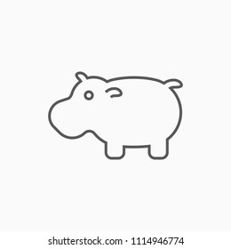 hippopotamus icon, hippo vector