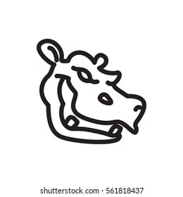 hippopotamus icon illustration isolated vector sign symbol