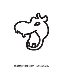 hippopotamus icon illustration isolated vector sign symbol