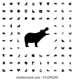 hippopotamus icon illustration isolated vector sign symbol