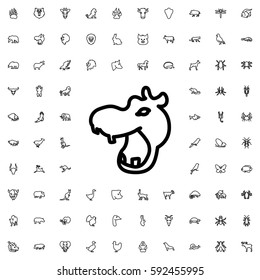 hippopotamus icon illustration isolated vector sign symbol. Animals icons vector set.