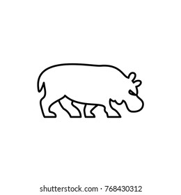 hippopotamus icon illustration isolated vector sign symbol