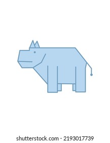 Hippopotamus Icon Isolated On A White Background.