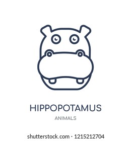 Hippopotamus icon. Hippopotamus linear symbol design from Animals collection. Simple outline element vector illustration on white background.