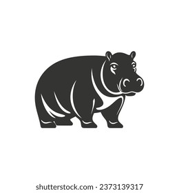 Hippopotamus Icon on White Background - Simple Vector Illustration