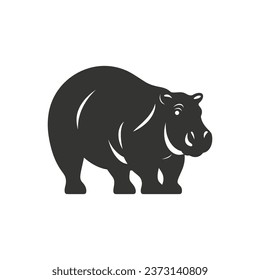 Hippopotamus Icon on White Background - Simple Vector Illustration