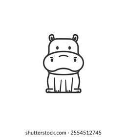 Hippopotamus icon on white background. Outline hippopotamus icon animal concept.