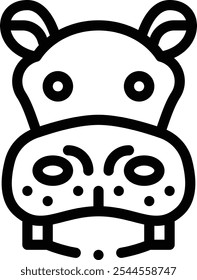 hippopotamus icon. Thin Linear Style Design Isolated On White Background