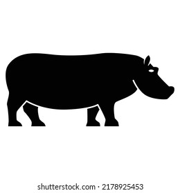 Hippopotamus Icon Vector Design Template.