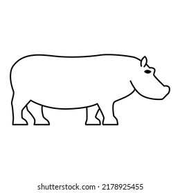 Hippopotamus Icon Vector Design Template.