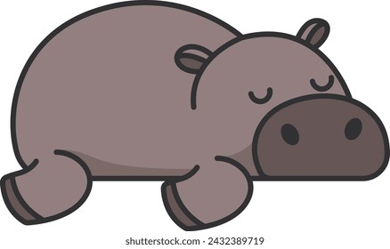 Hippopotamus icon. Vector illustration of a hippopotamus.