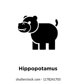 Hippopotamus icon vector isolated on white background, logo concept of Hippopotamus sign on transparent background, filled black symbol