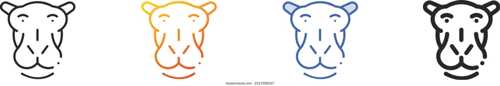 hippopotamus icon.Thin Linear, Gradient, Blue Stroke and bold Style Design Isolated On White Background