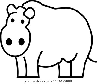 A Hippopotamus Isolated Vector Objects Art Stock.