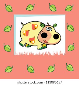  hippopotamus like pear,cartoon,children vector illustration on pink background,design for babies and little kids