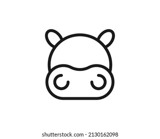 Hippopotamus line icon. High quality outline symbol for web design or mobile app. Thin line sign for design logo. Color outline pictogram on white background