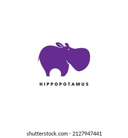 hippopotamus logo animal cute small design illustration clipart vector