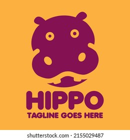 Hippopotamus Logo design fun and simple