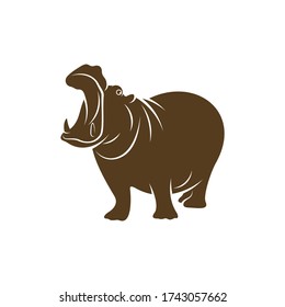 Hippopotamus logo design vector. Icon Symbol. Template Illustration