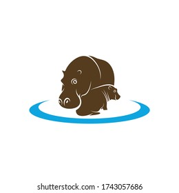 Hippopotamus logo design vector. Icon Symbol. Template Illustration