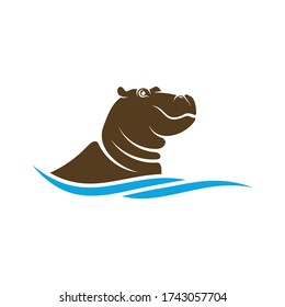 Hippopotamus logo design vector. Icon Symbol. Template Illustration