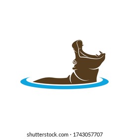 Hippopotamus logo design vector. Icon Symbol. Template Illustration