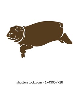 Hippopotamus logo design vector. Icon Symbol. Template Illustration