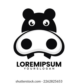 hippopotamus logo design vector template