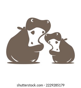 Hippopotamus logo icon design vector