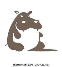 Hippopotamus logo icon design vector