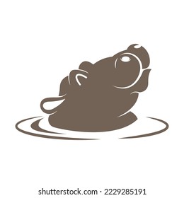 Hippopotamus logo icon design vector