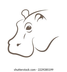 Hippopotamus logo icon design vector