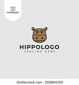 Hippopotamus logo icon on white background. Perfect use for web, pattern, design, icon, ui, ux, etc.