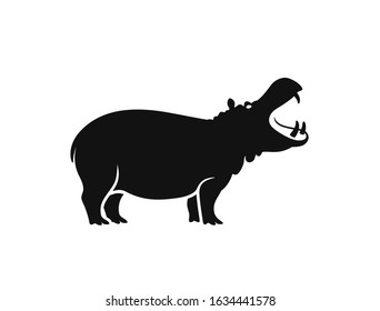 Hippopotamus  logo. Isolated hippopotamus on white background