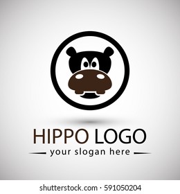 Hippopotamus Logo minimalist with elegant style for company eps.10