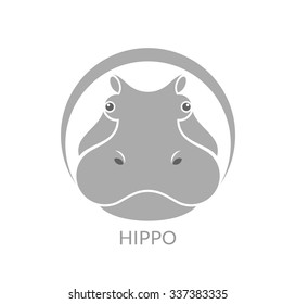 Hippopotamus. Logo. Vector illustration