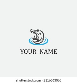 hippopotamus logo vector illustration design icon logo template