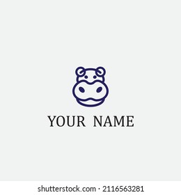hippopotamus logo vector illustration design icon logo template